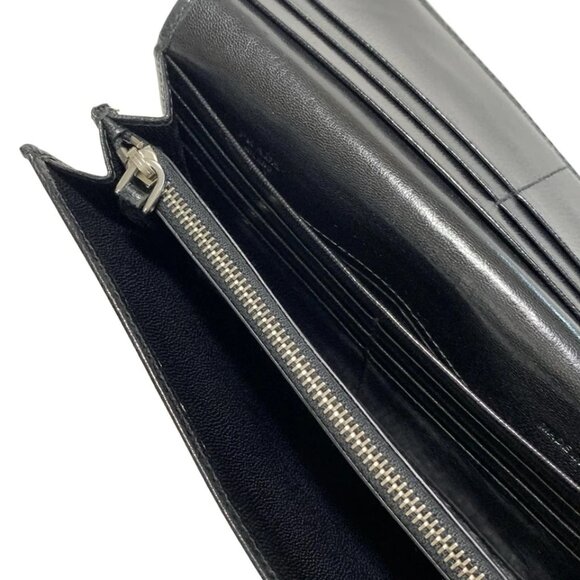PRADA Madras Silver Black Leather - Long Wallet 204-060625 - Picture 3 of 6